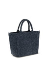 small tweed-effect denim tote bag