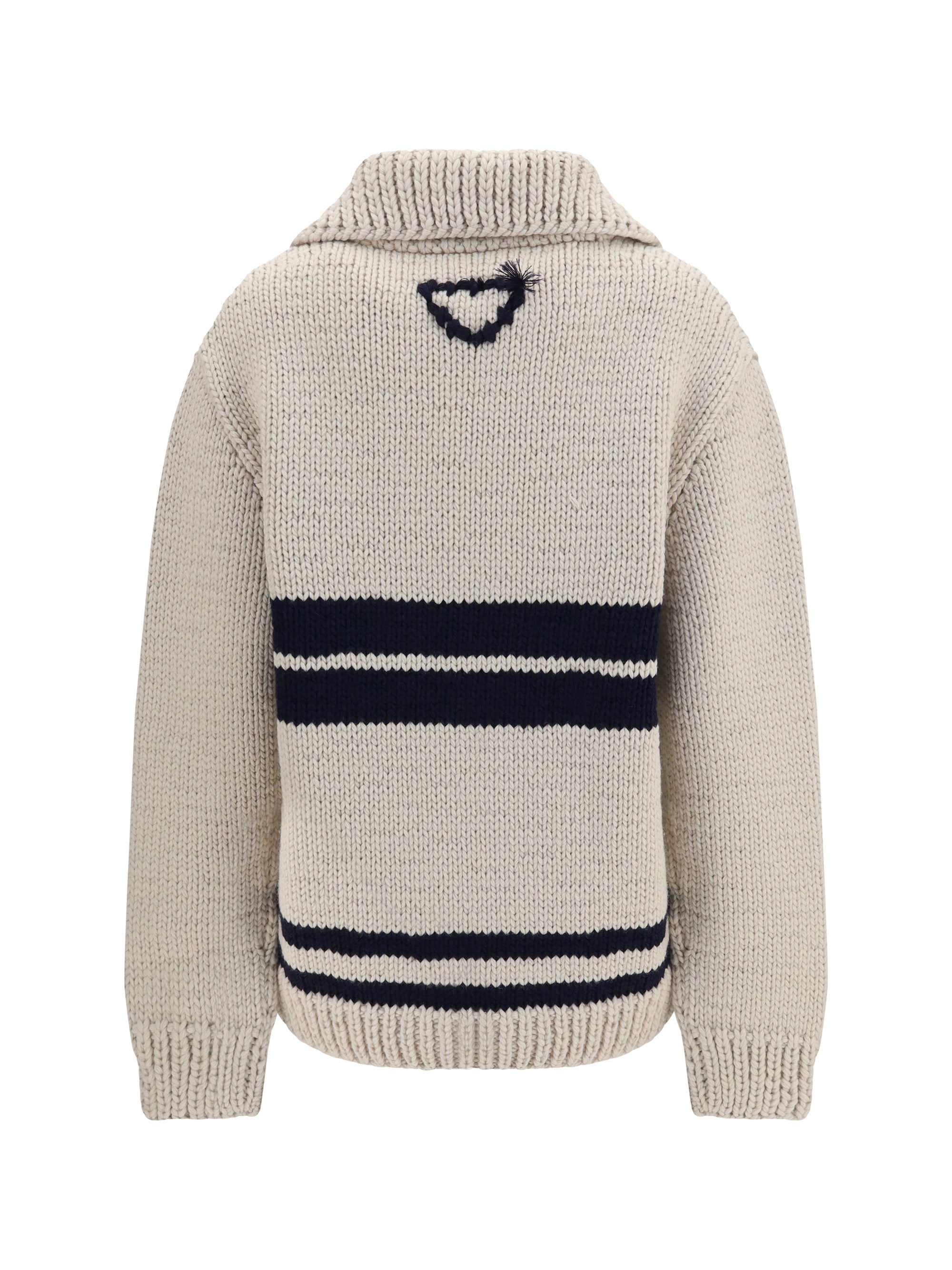 wool zip cardigan
