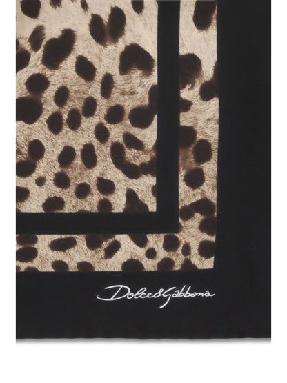 DOLCE &amp; GABBANA OS leopard print silk scarf