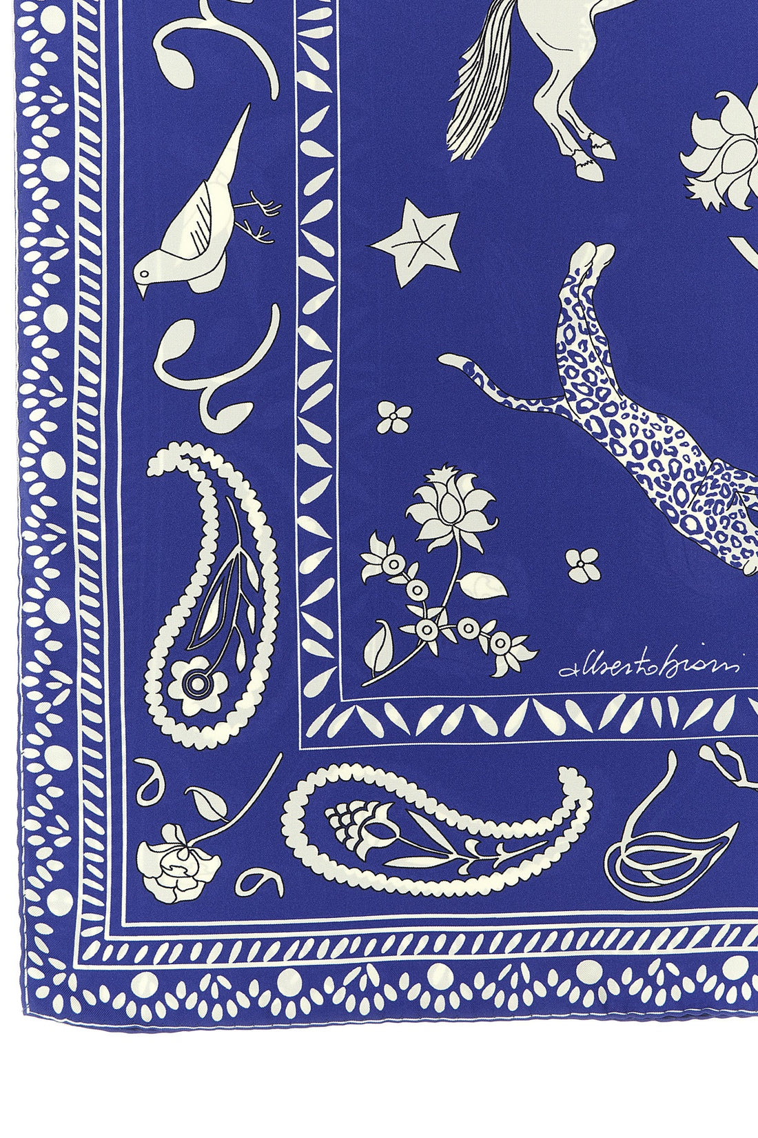 ALBERTO BIANI OS patterned silk scarf