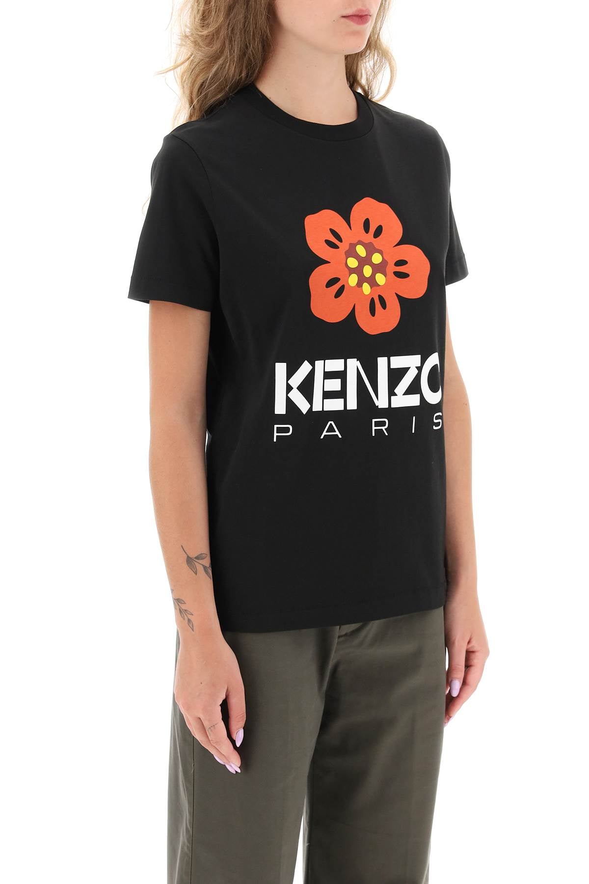 boke flower printed t-shirt