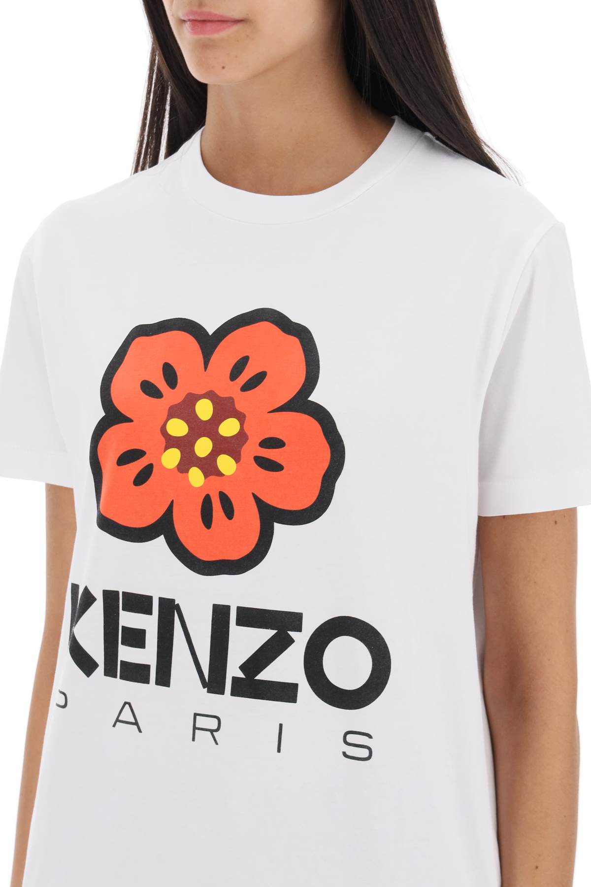 boke flower printed t-shirt