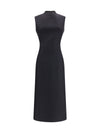 sleeveless virgin wool midi dress