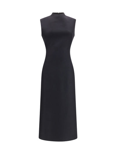 sleeveless virgin wool midi dress