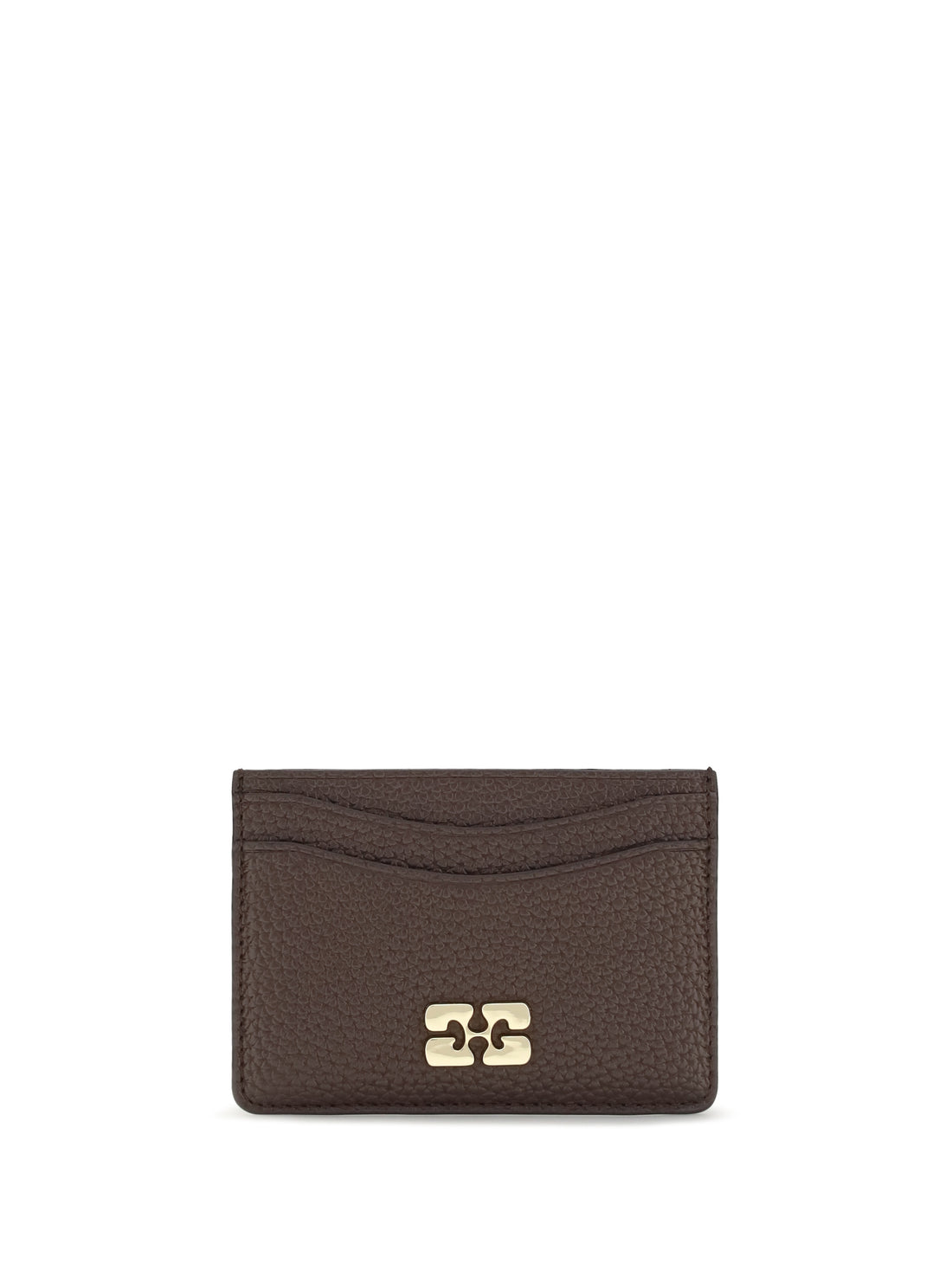 GANNI OS textured faux leather card holder