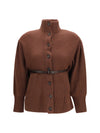 high neck cardigan with belt
