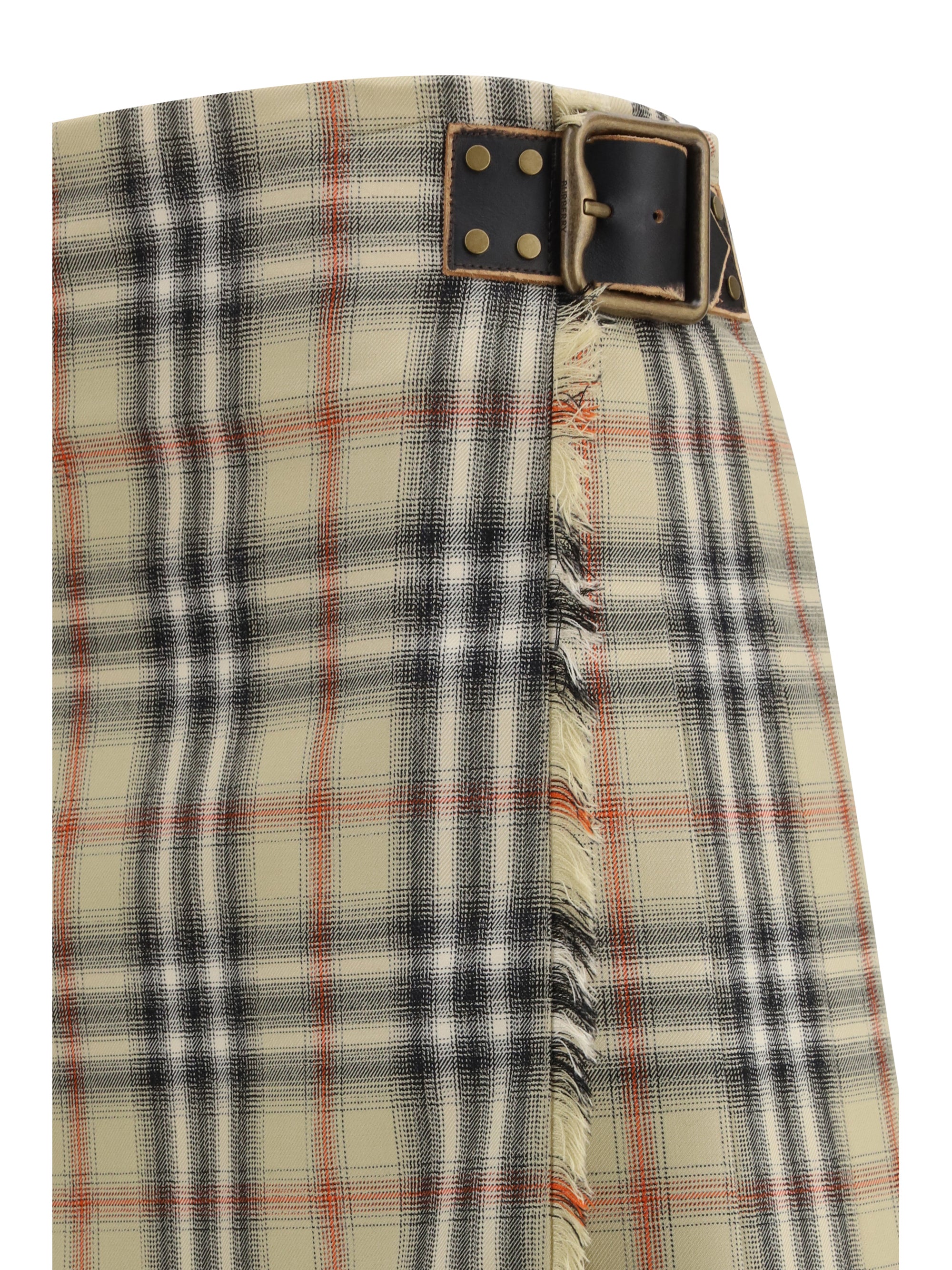 check wool mini skirt