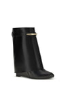 leather shark ankle boots