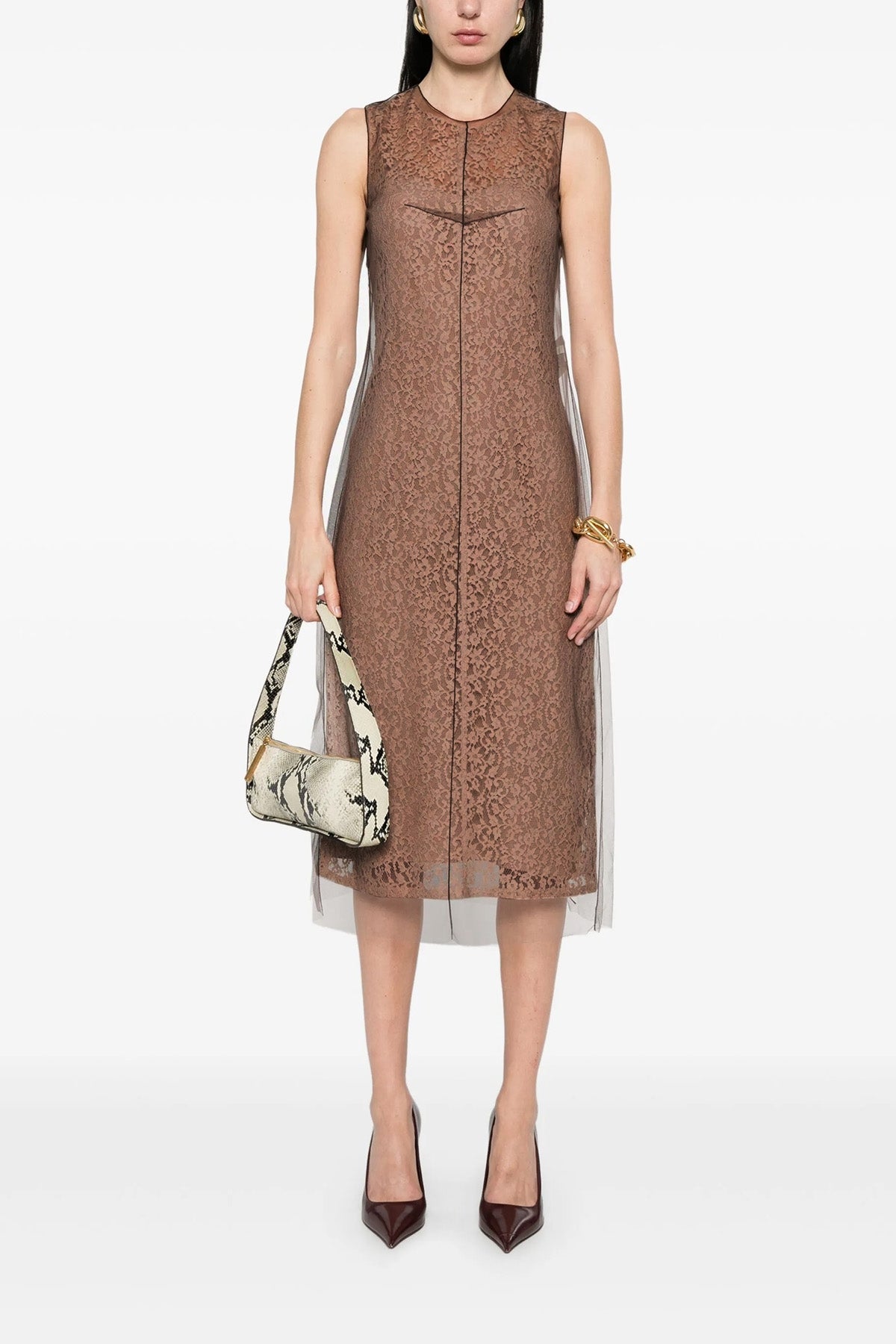 floral lace midi dress