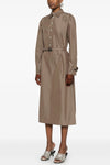 midi dress in cotton and silk blend