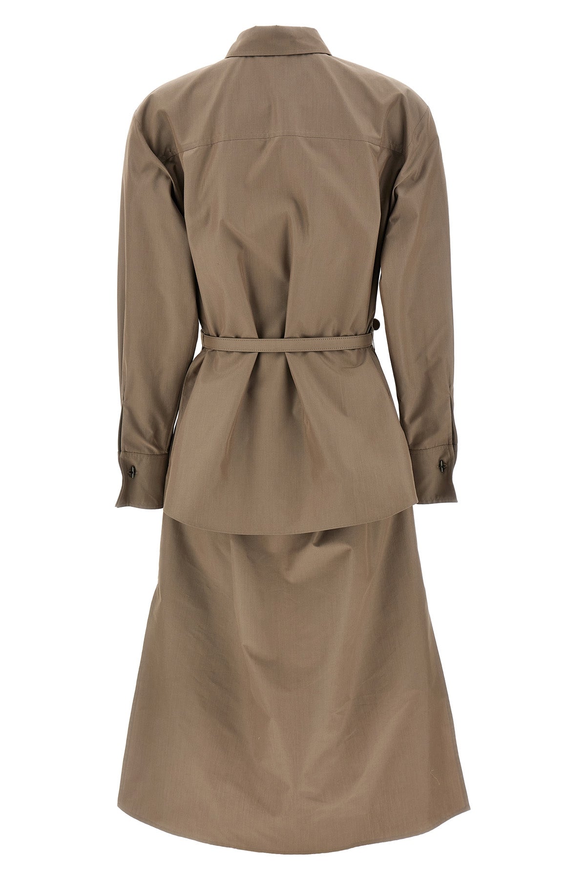 midi dress in cotton and silk blend