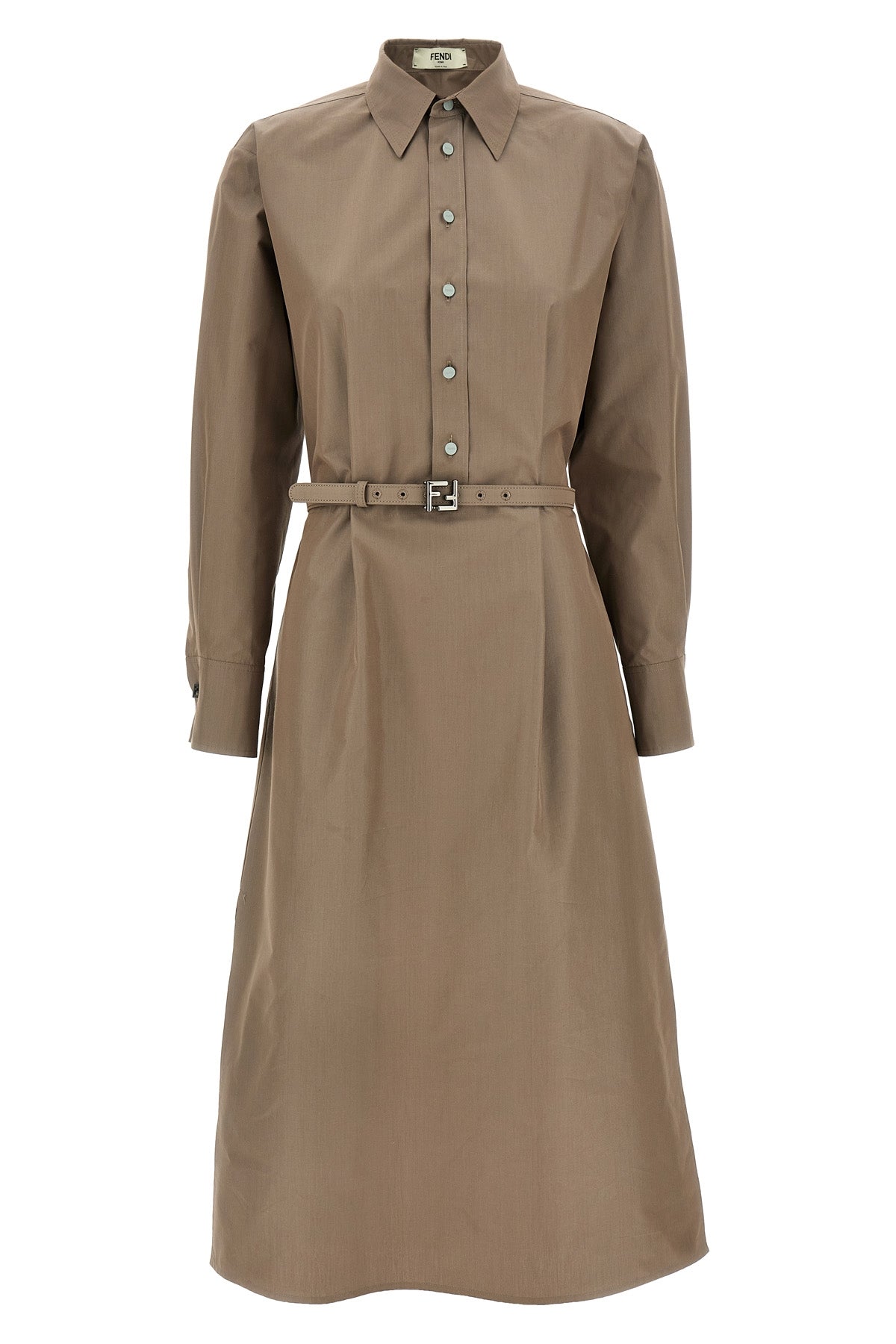 midi dress in cotton and silk blend