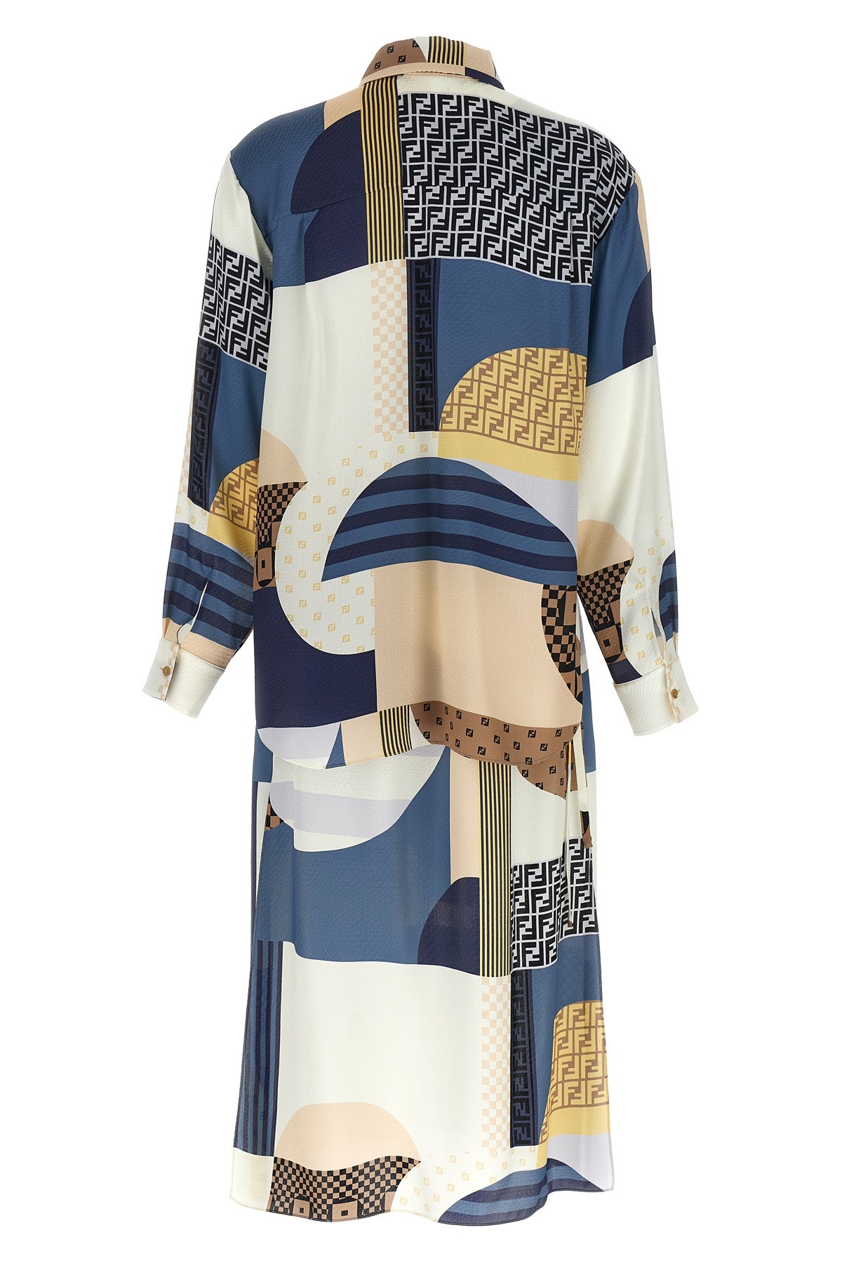 midi dress in jacquard silk crêpe