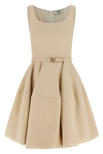 wool and silk blend mini dress