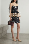 all-over falena dots print taffeta mini dress