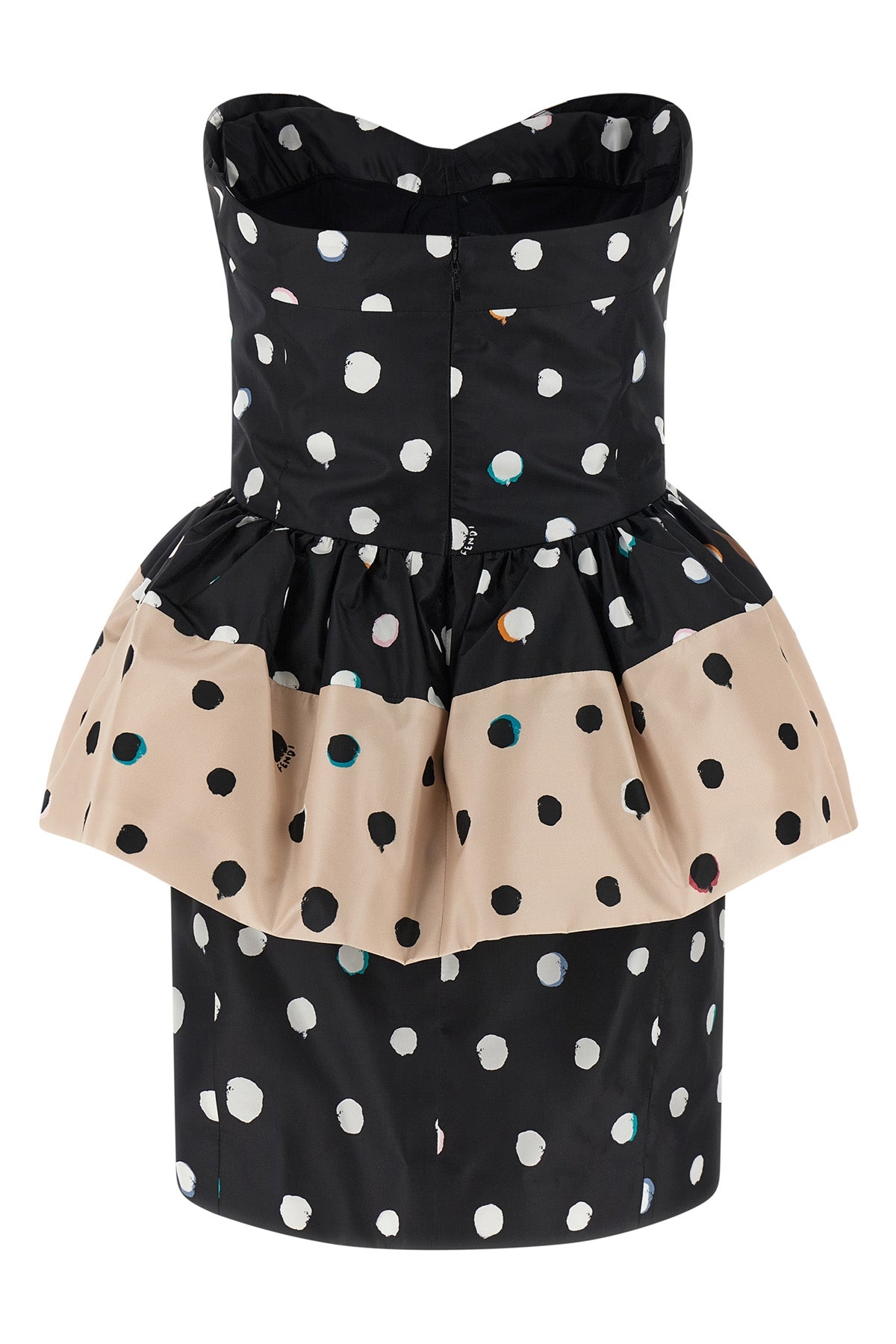 all-over falena dots print taffeta mini dress