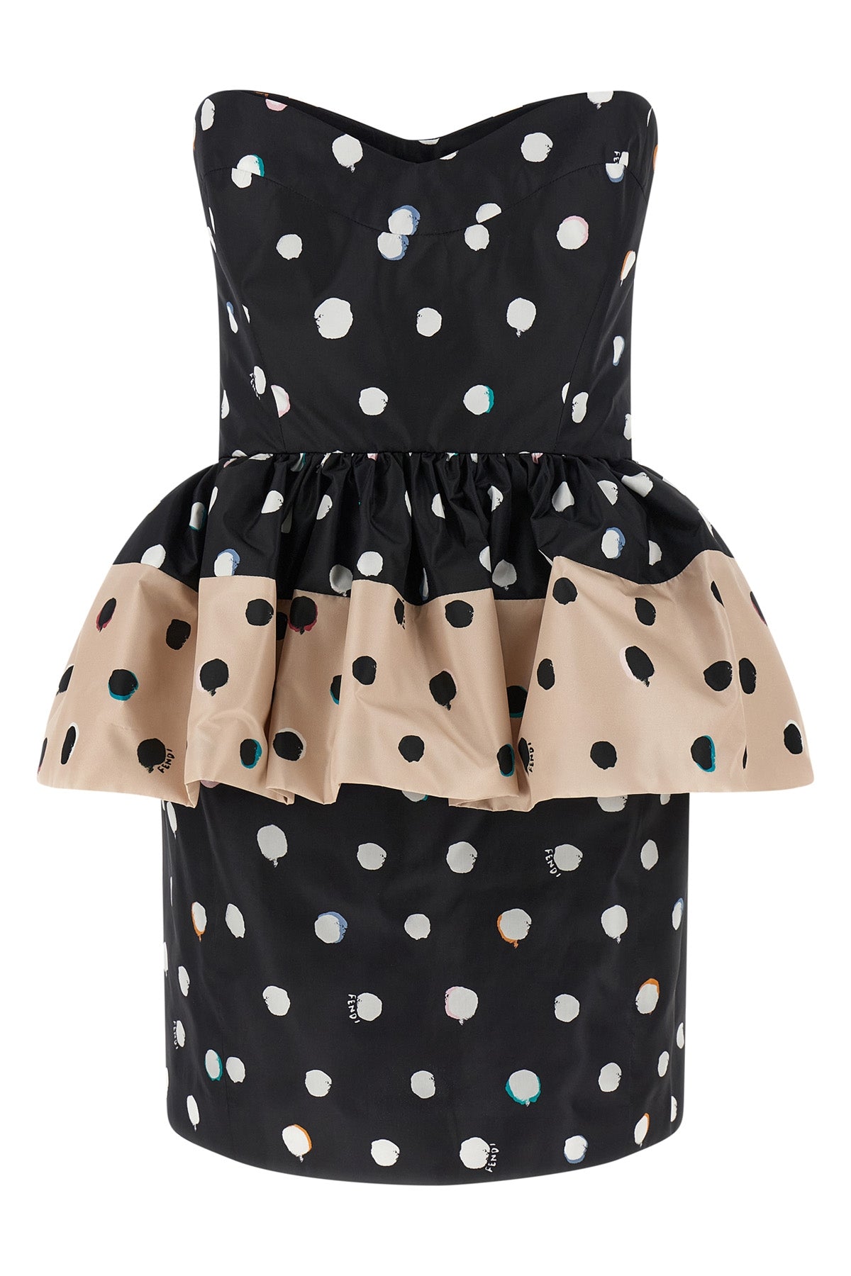 all-over falena dots print taffeta mini dress