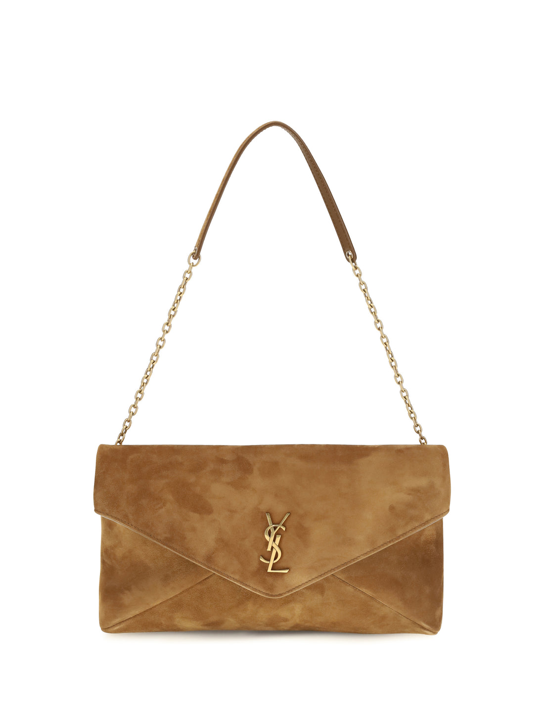 SAINT LAURENT OS cassandre suede shoulder bag