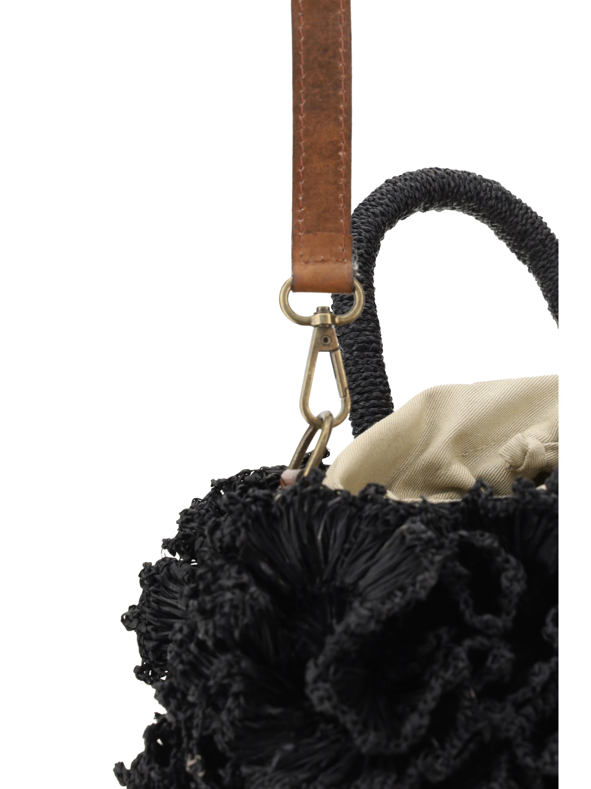 coral raffia handbag