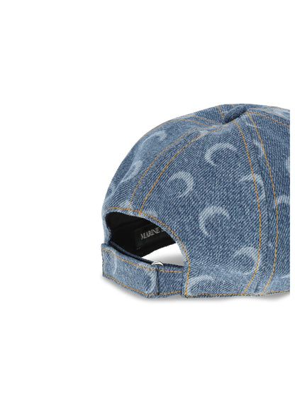 MARINE SERRE OS moon laser denim baseball hat