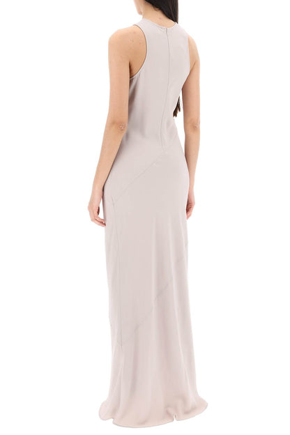 maxi crepe dress with bias cuts