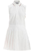 white pleated cotton dress for women