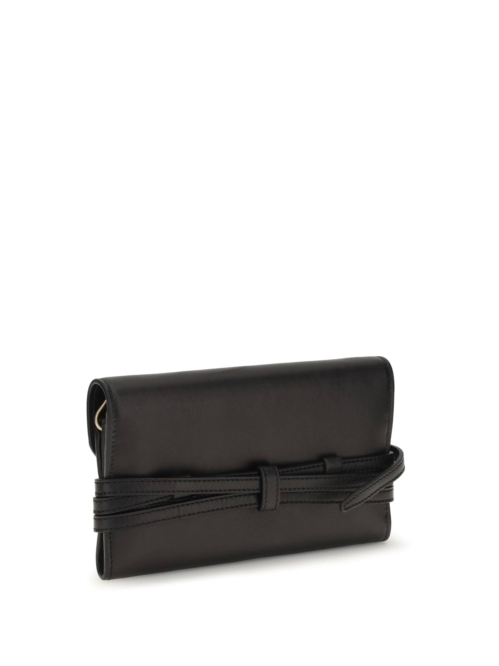 leather wallet with buckle detail