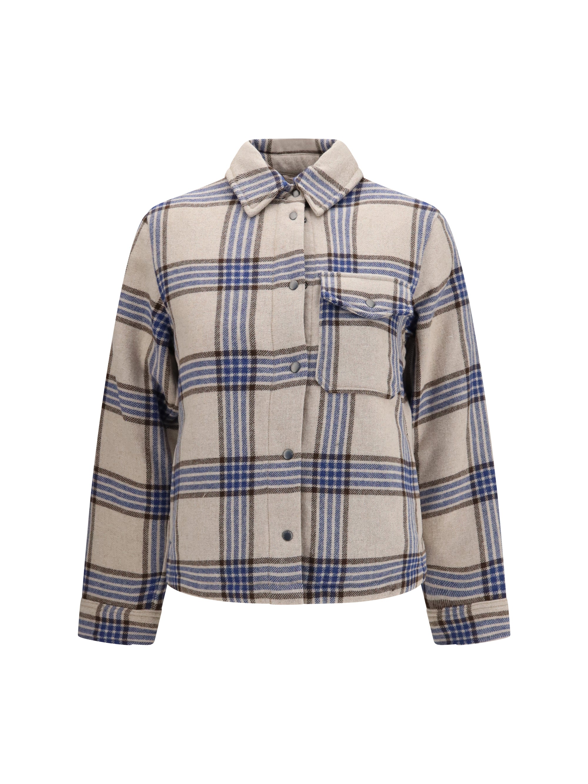 alaskan checked wool blend overshirt
