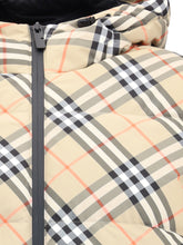 BURBERRY M hooded check down jacket 