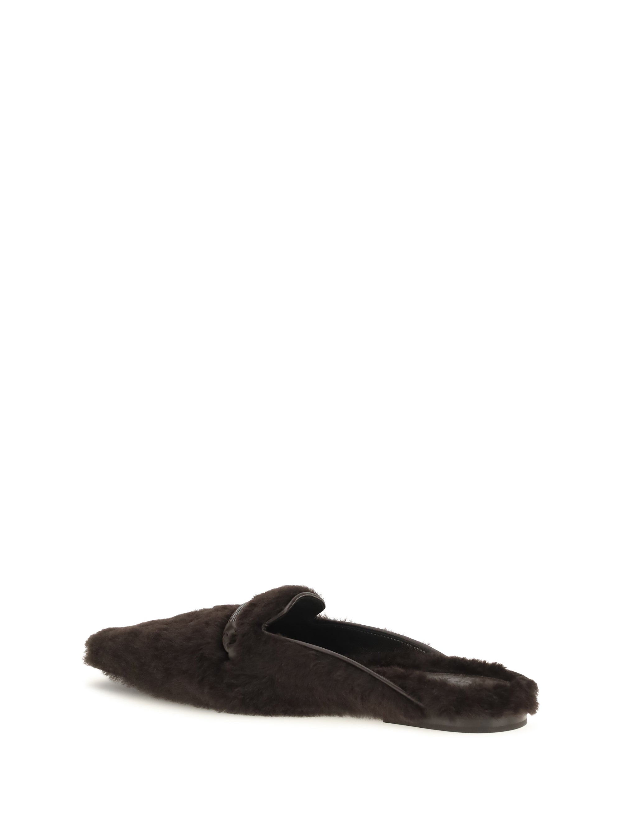 shearling ballerinas with precious bar