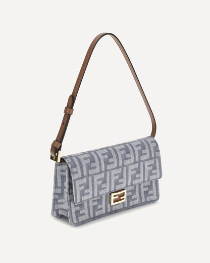 ff denim clutch bag