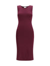 sleeveless slim-fit long silk dress