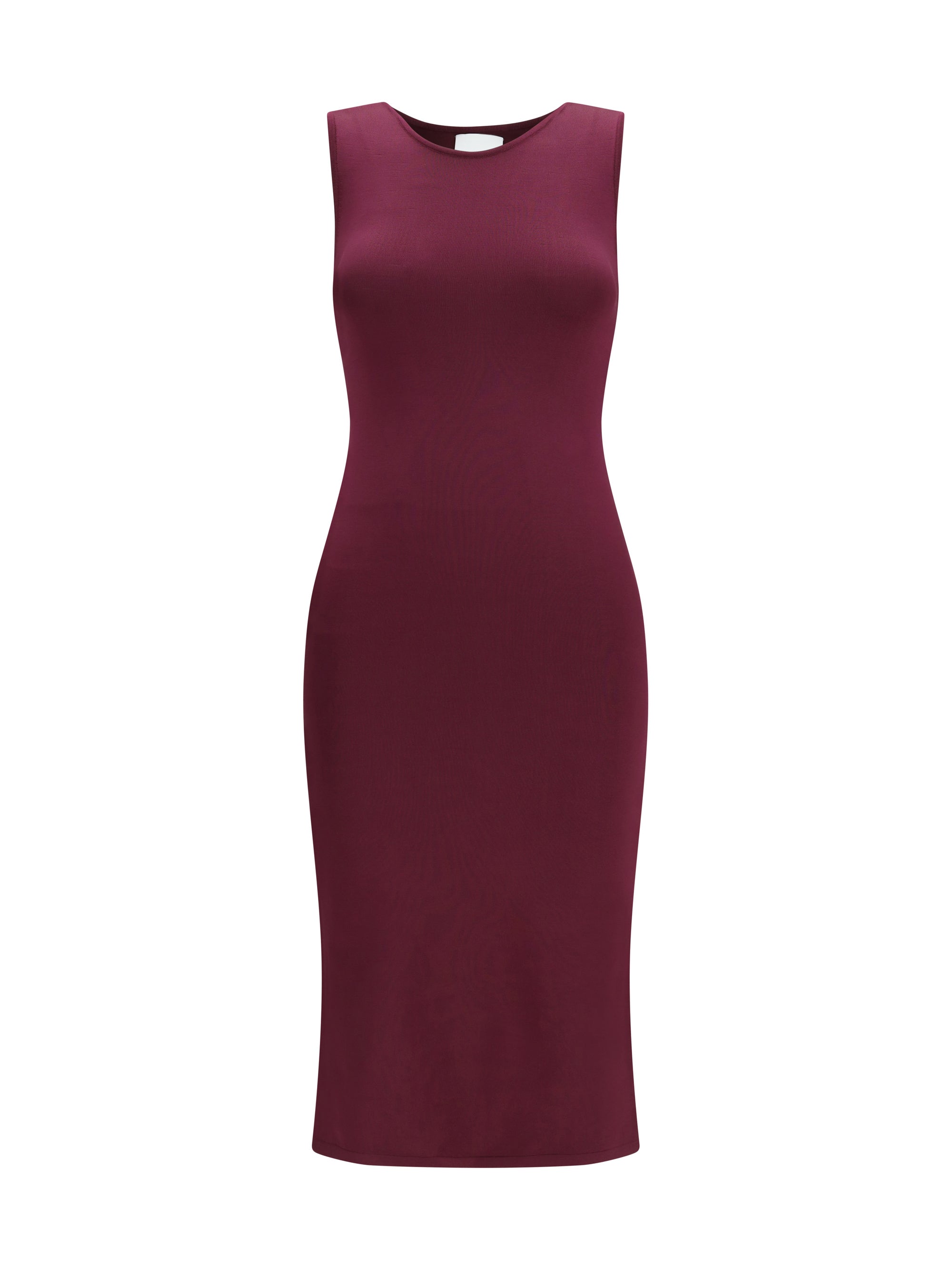 sleeveless slim-fit long silk dress