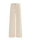 wide leg jeans in flocked denim
