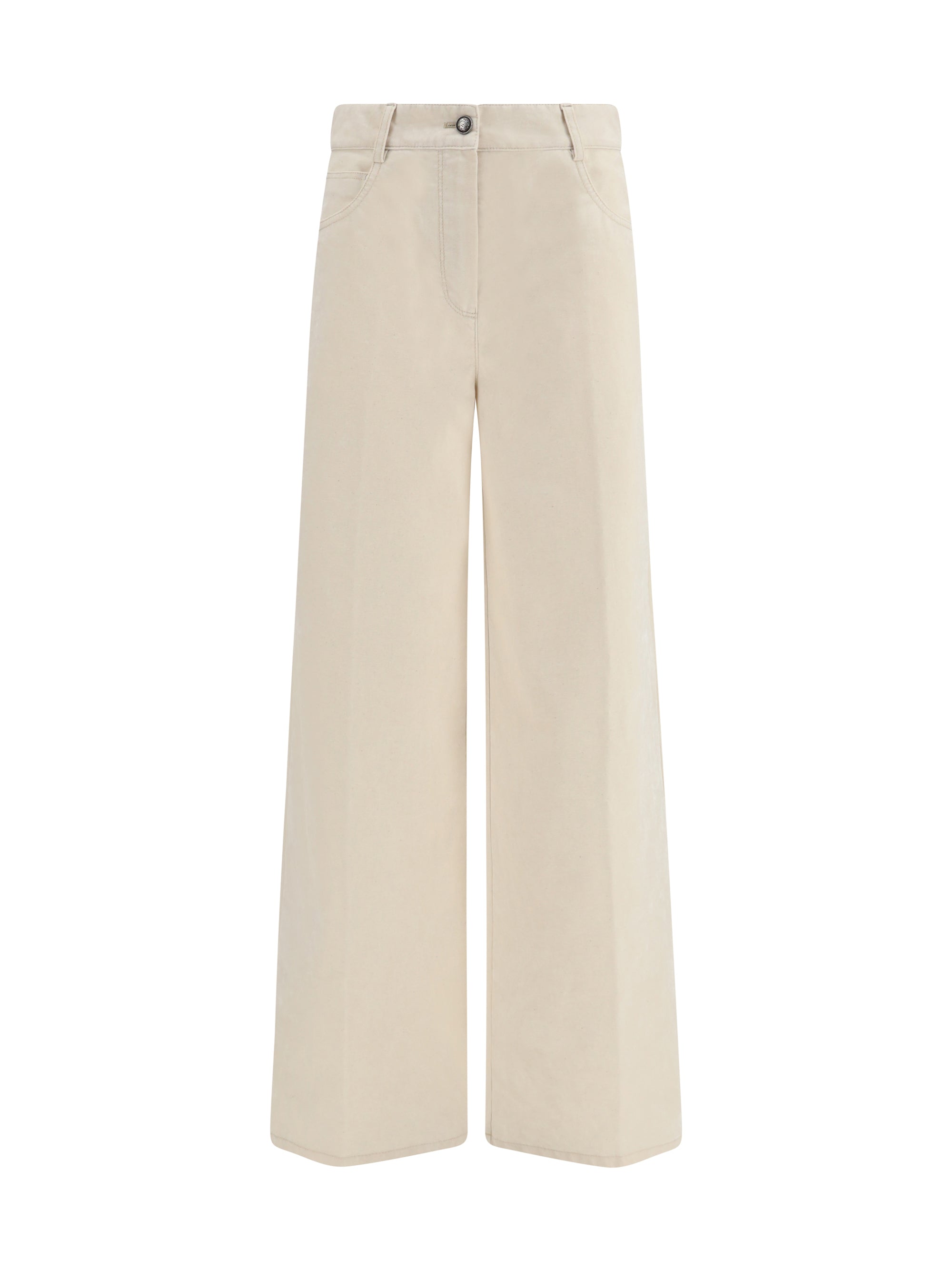 wide leg jeans in flocked denim