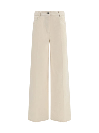 wide leg jeans in flocked denim