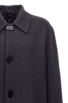 single-breasted double wool coat