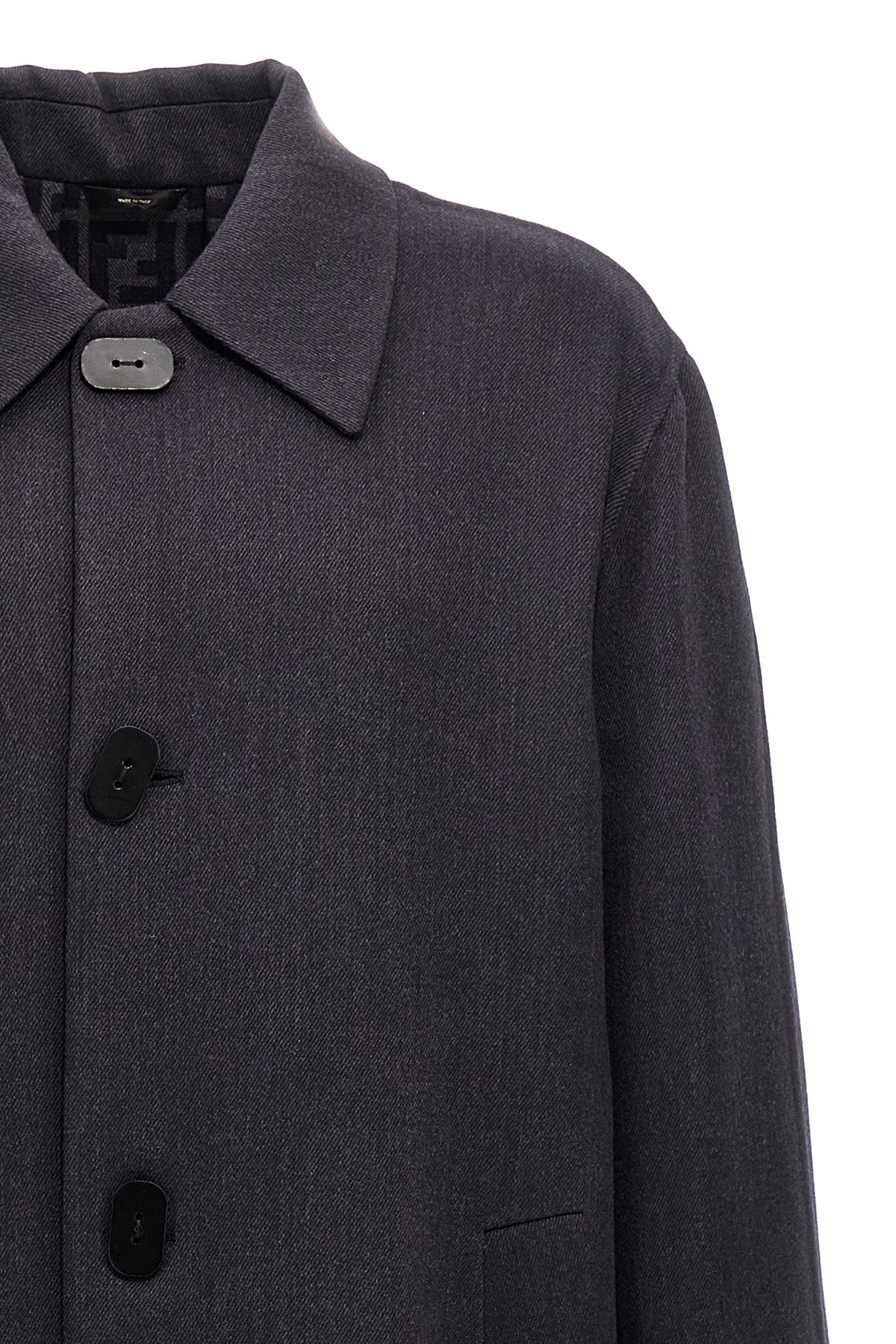 single-breasted double wool coat