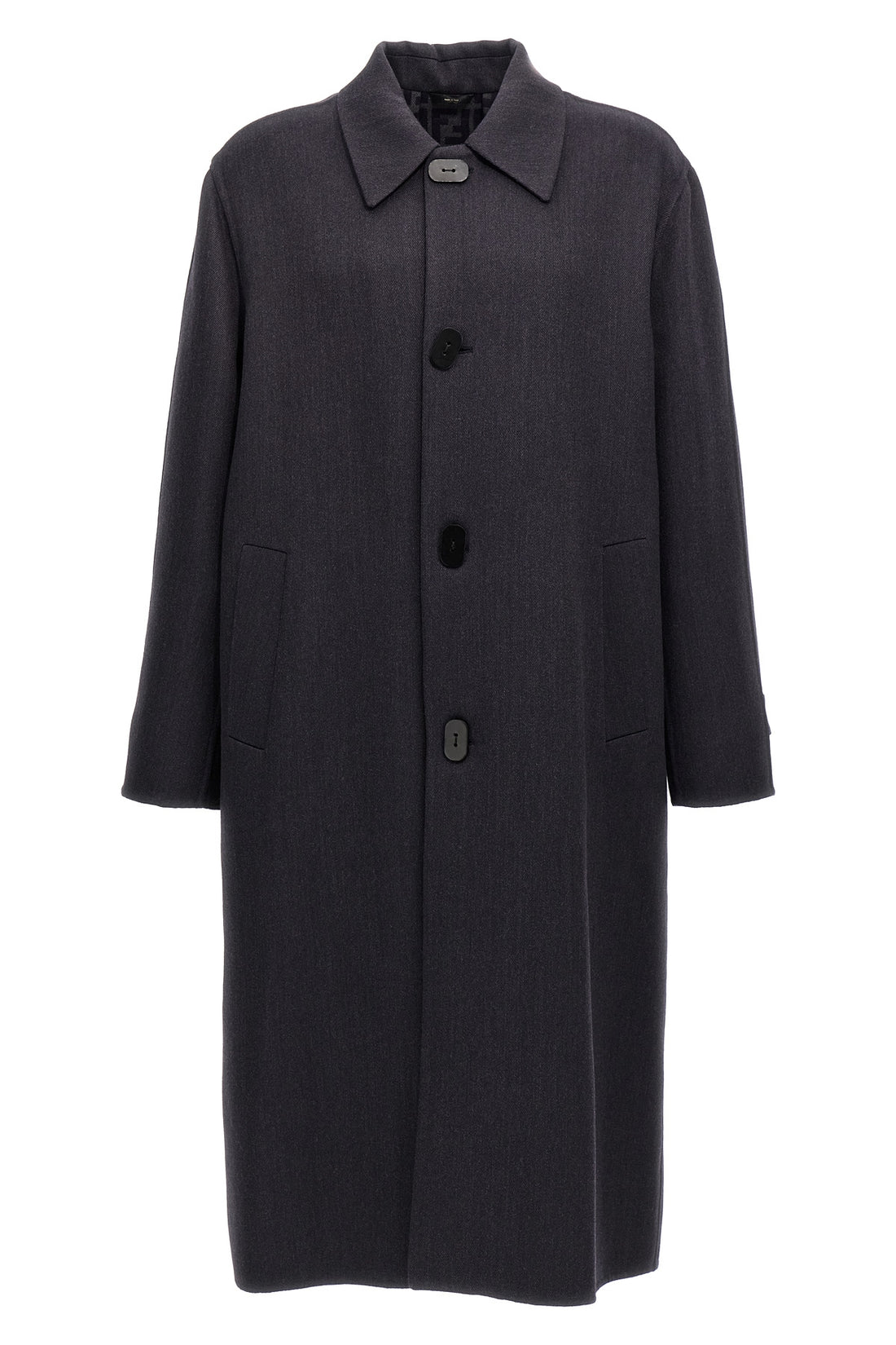 FENDI 48 single-breasted double wool coat