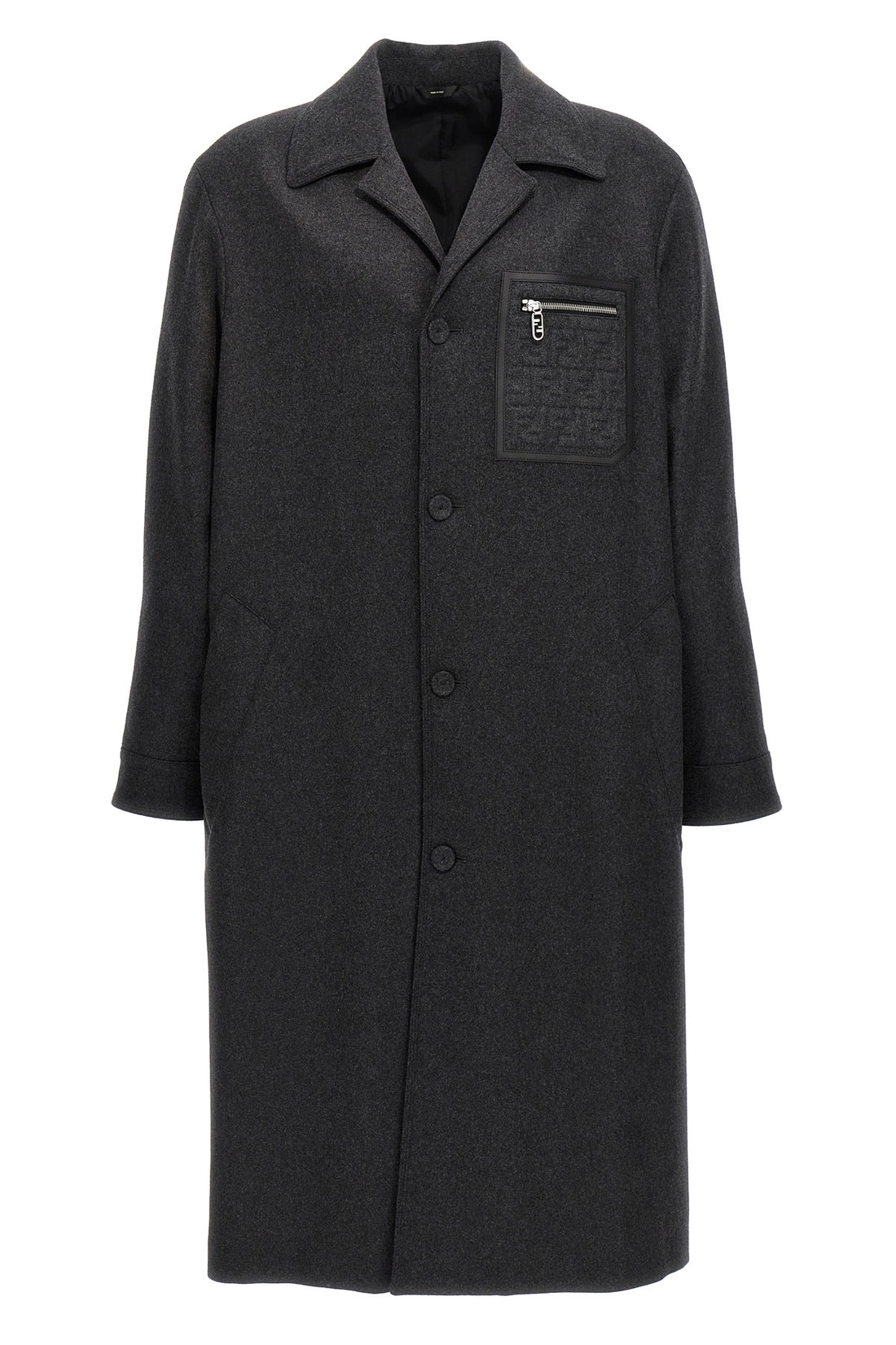 FENDI 48 single-breasted cashmere coat