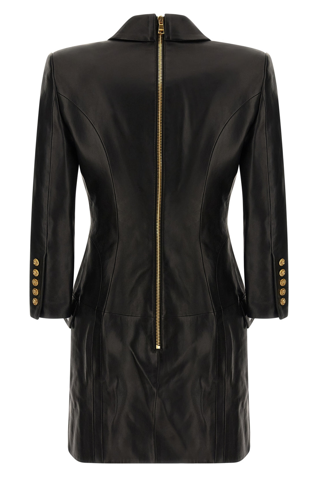 BALMAIN 34 leather mini dress