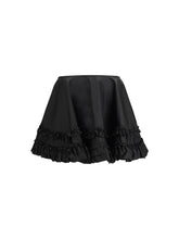 GANNI 34 duchesse nylon mini frill skirt