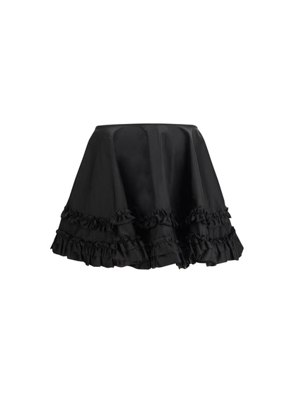 GANNI 34 duchesse nylon mini frill skirt