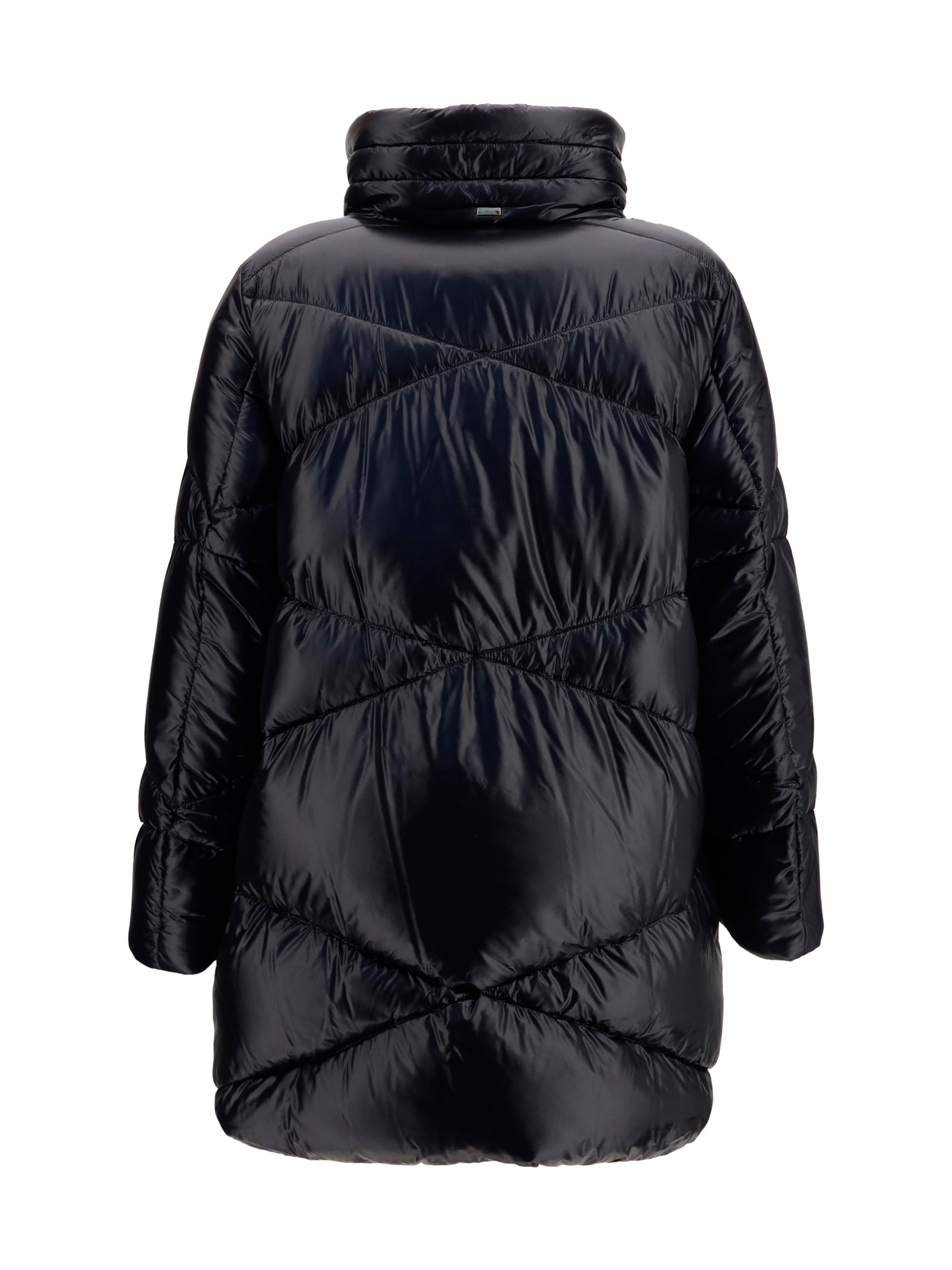 quilted drawstring down jacket