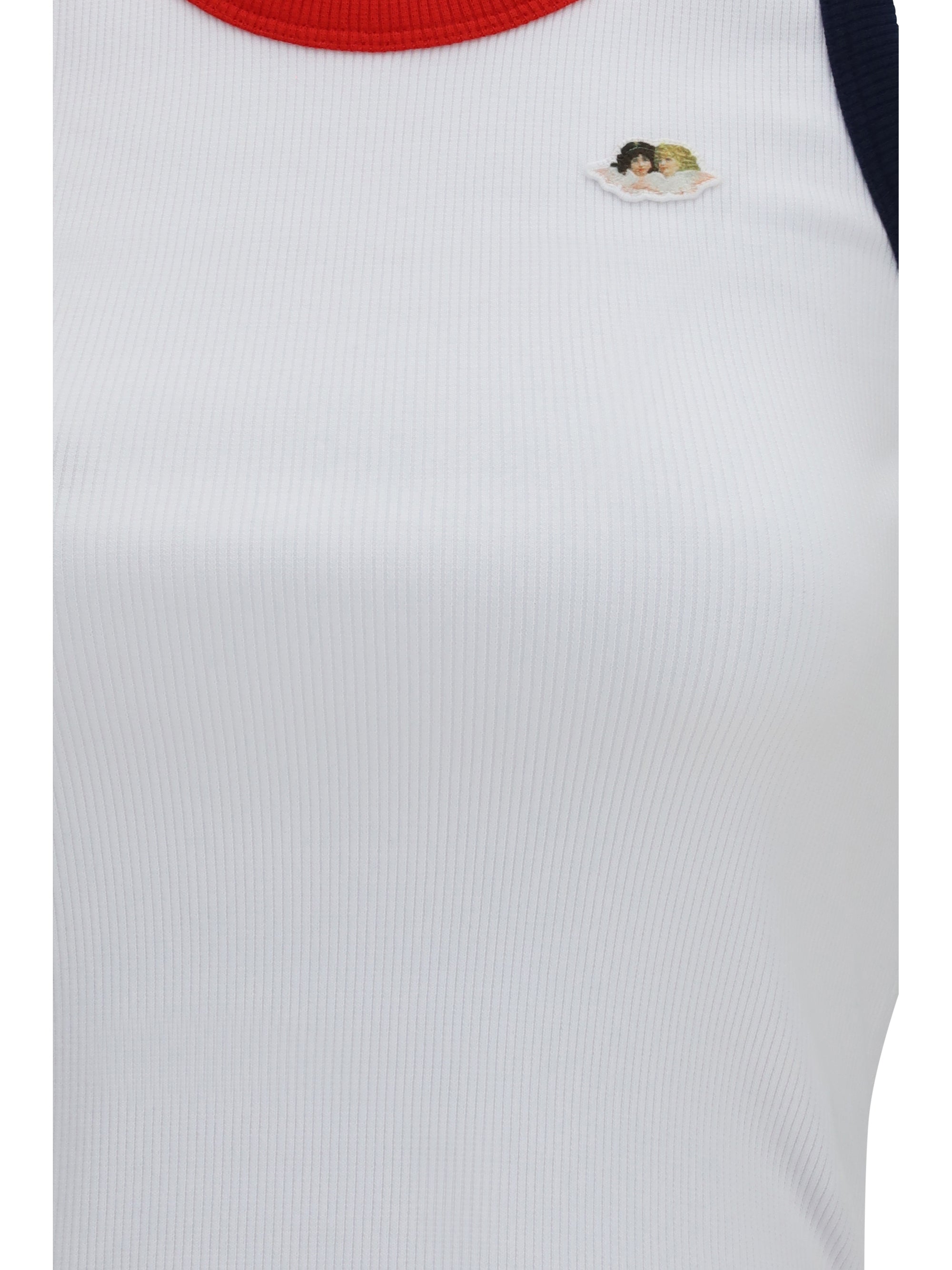 angels patch tank top with contrast trims