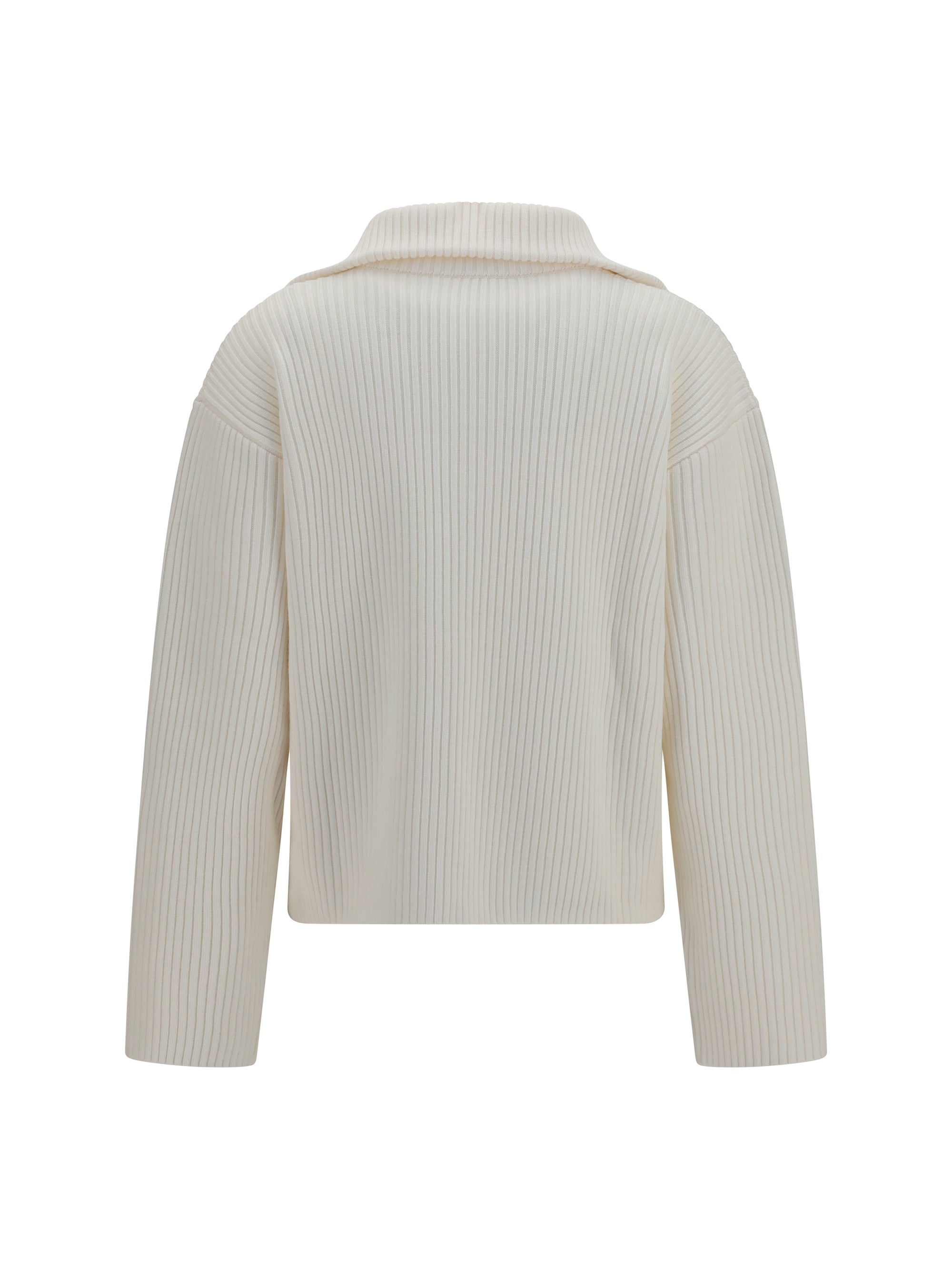 ribbed zip sweater