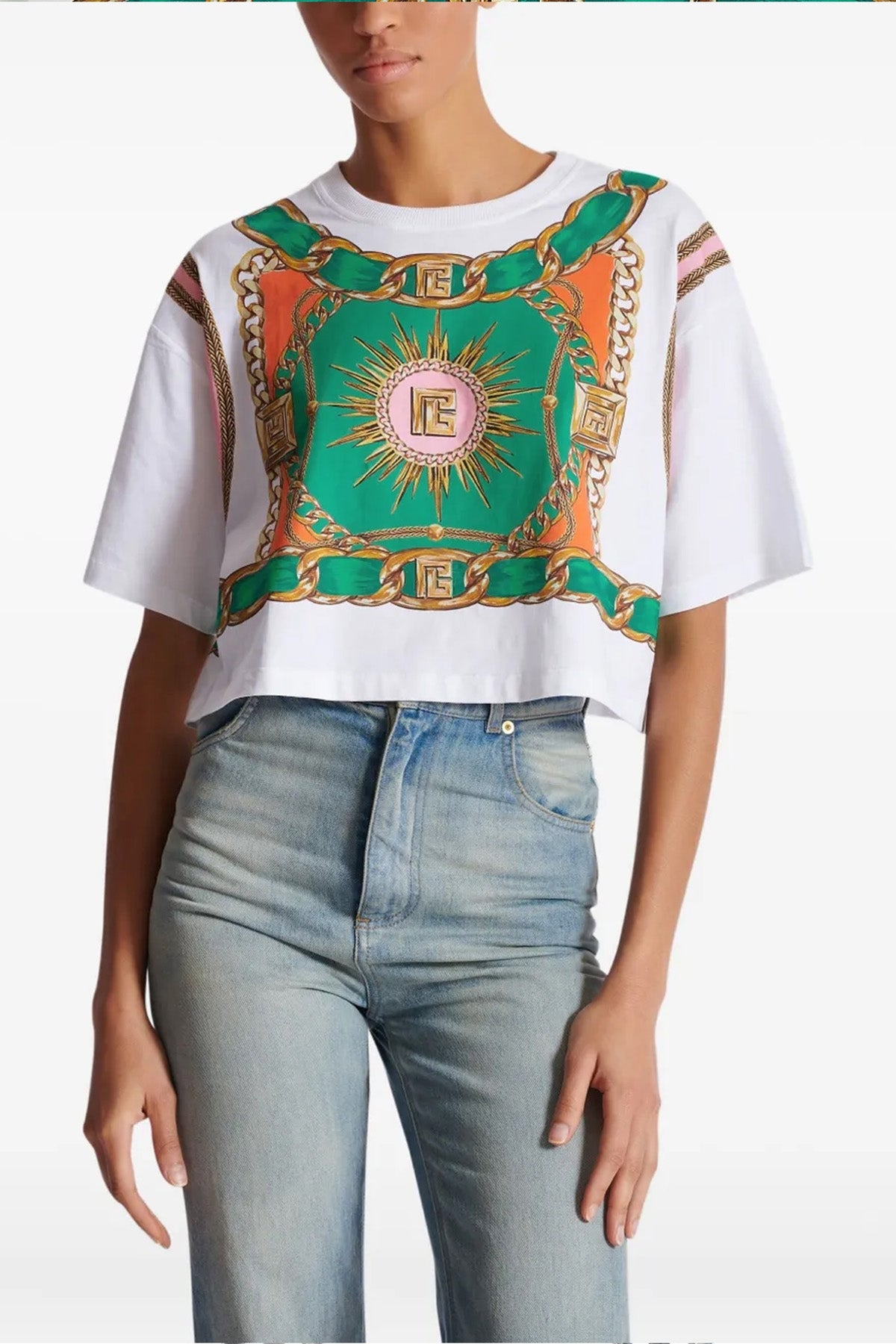 cotton cropped t-shirt