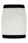 mini skirt in two-tone stretch viscose crocheted