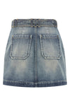 stonewashed cotton denim mini skirt