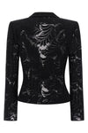 single-breasted semi-transparent lace blazer